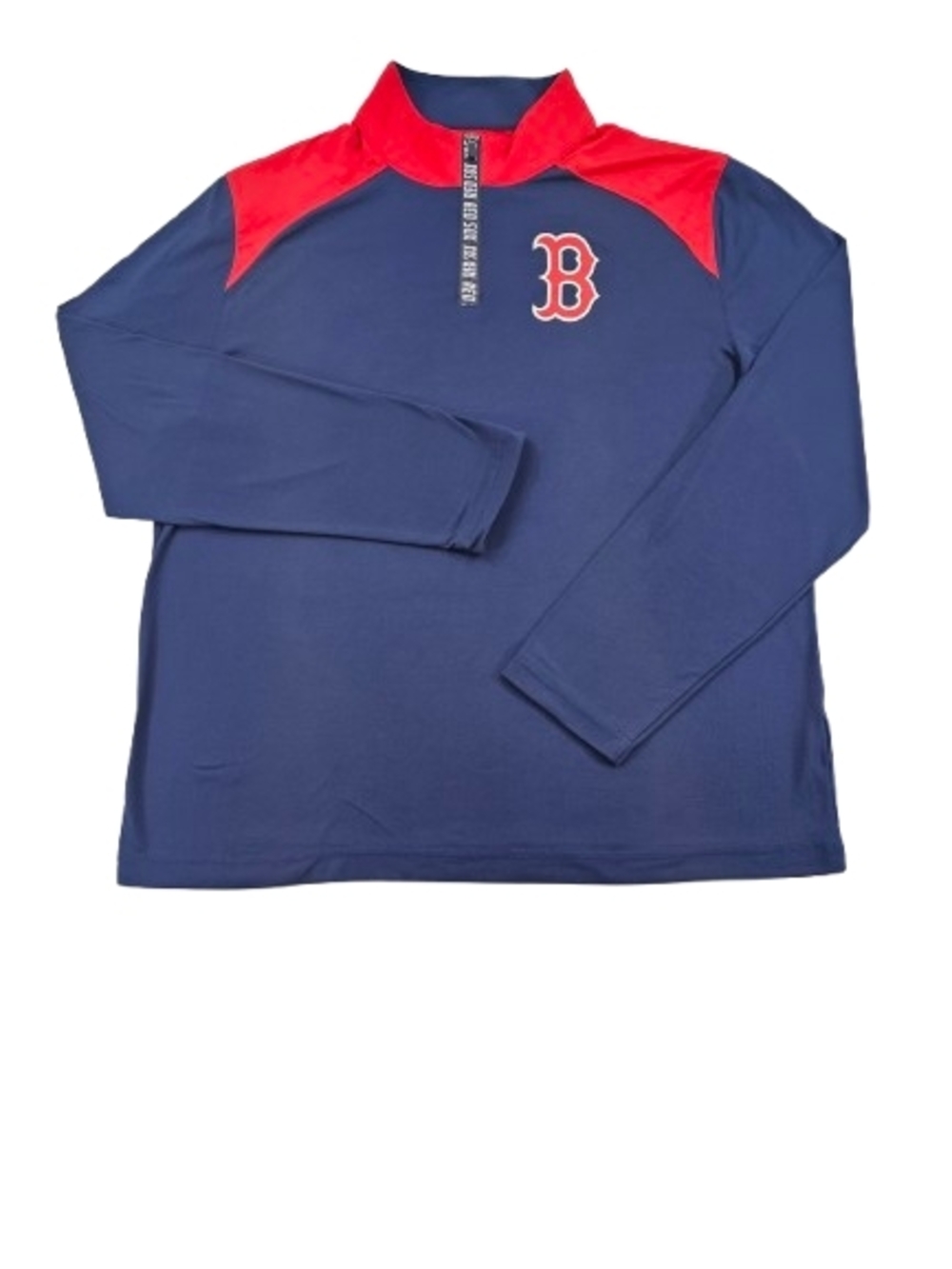 Boston Red Sox Fanatics‎ Spellout 1/4 Zip Women's Large Red Blue Smooth Pullover